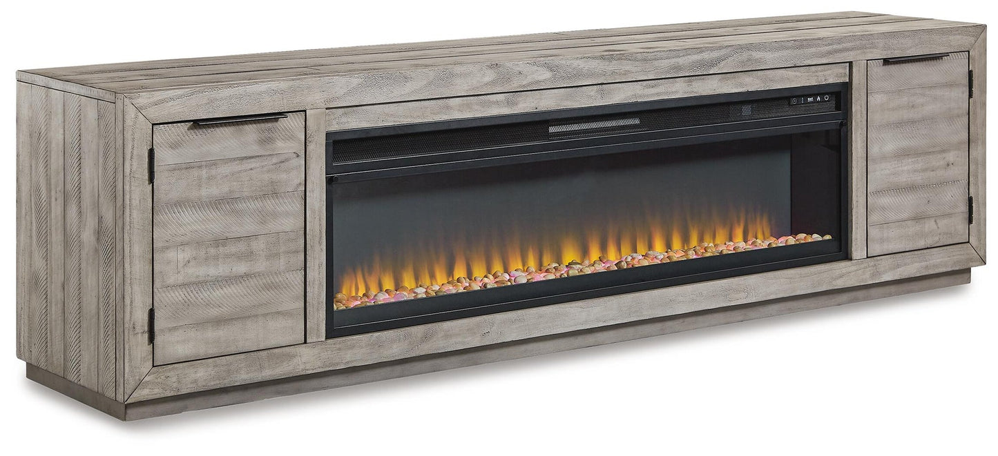 Naydell 92" TV Stand with Electric Fireplace