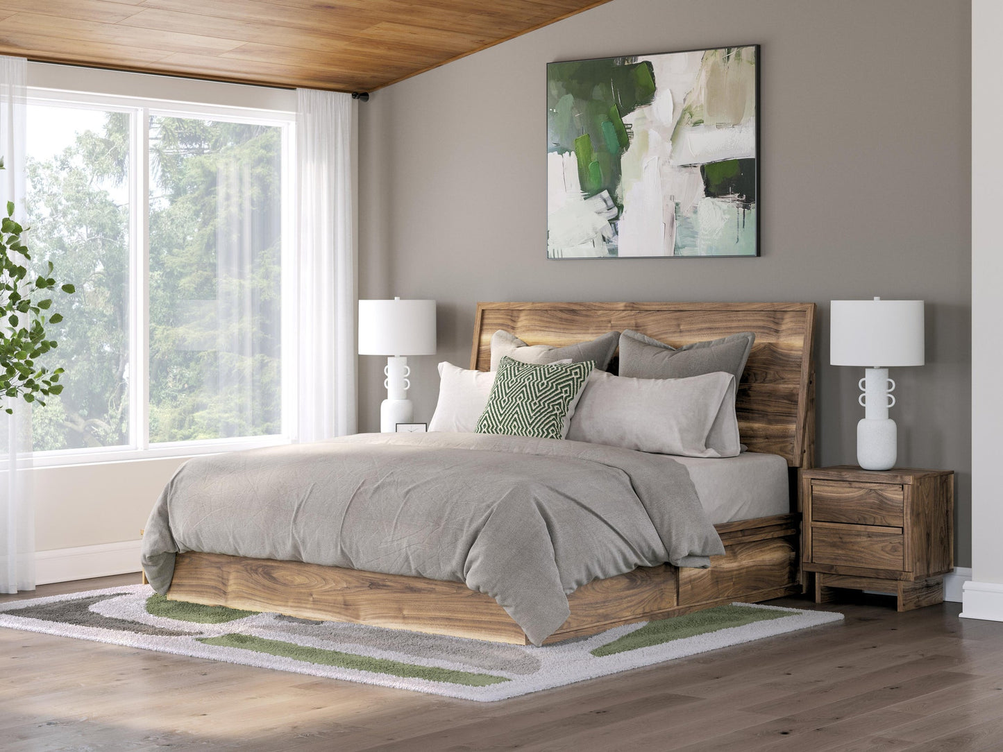 Chirason  Panel Bed With Storage