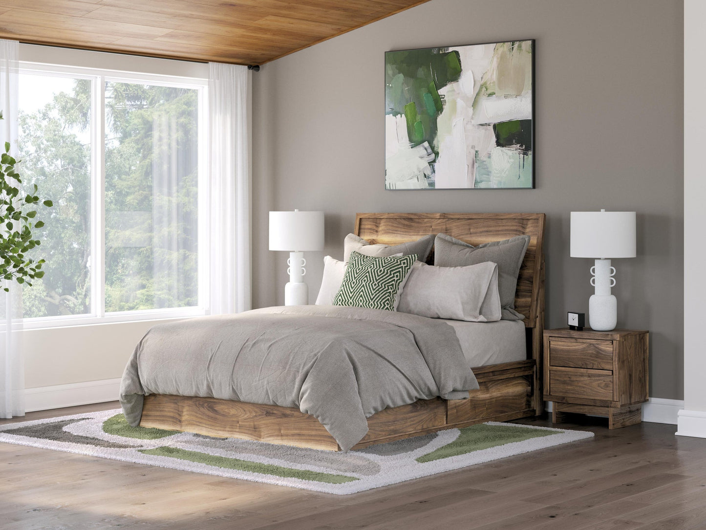 Chirason  Panel Bed With Storage