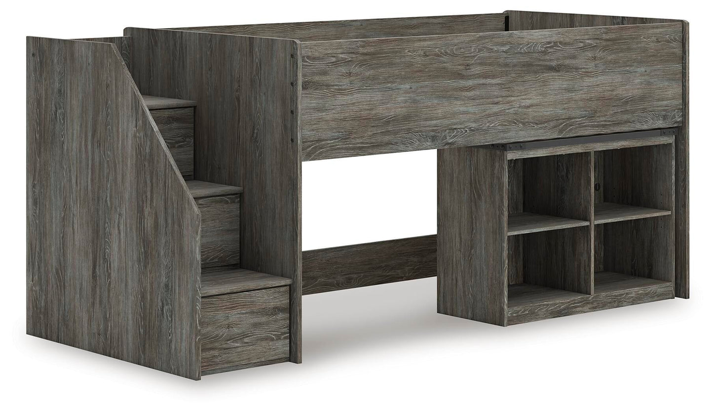 Frandern  Loft  Bed With Bookcase Storage
