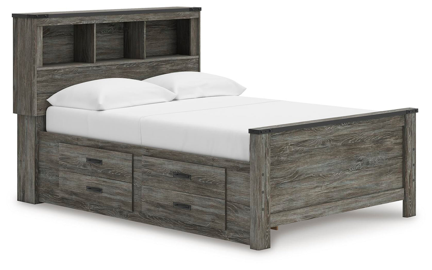 Frandern  Bookcase Panel Bed With Storage