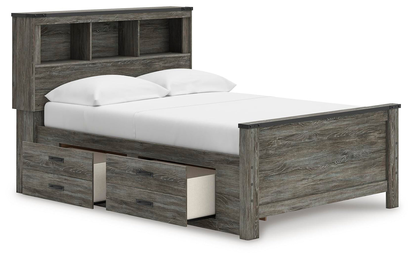 Frandern  Bookcase Panel Bed With Storage