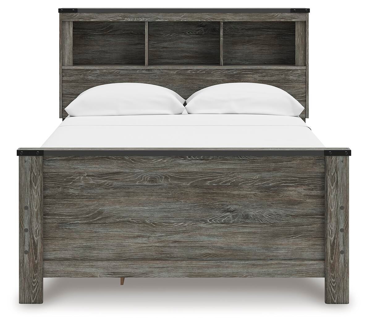 Frandern  Bookcase Panel Bed With Storage