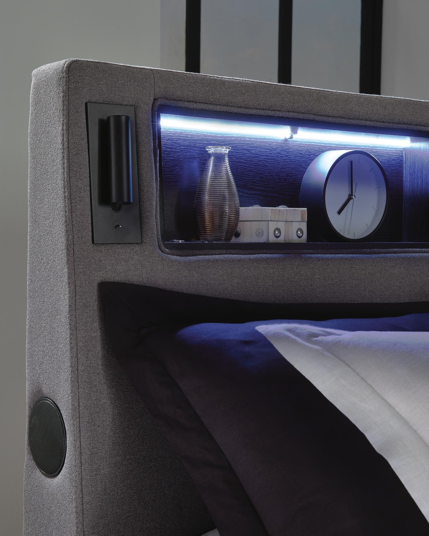 Verishaw California  Upholstered Bed With Wireless Audio