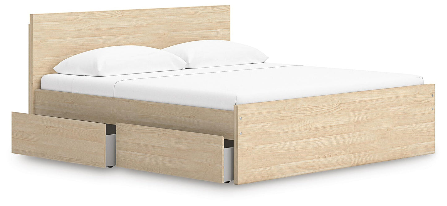 Onita  Panel Platform Bed With 1 Side Storage