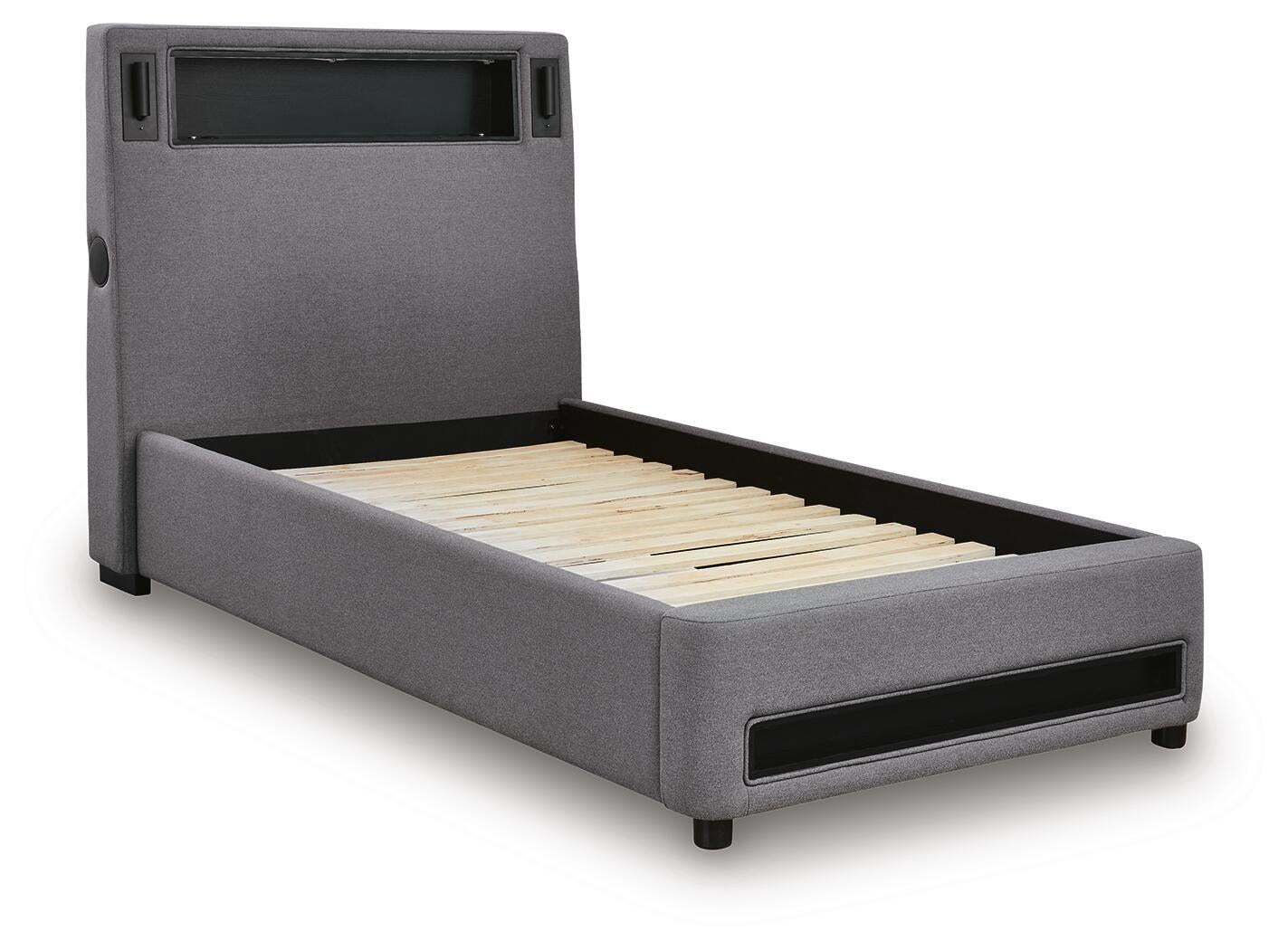 Verishaw  Upholstered Bed With Wireless Audio