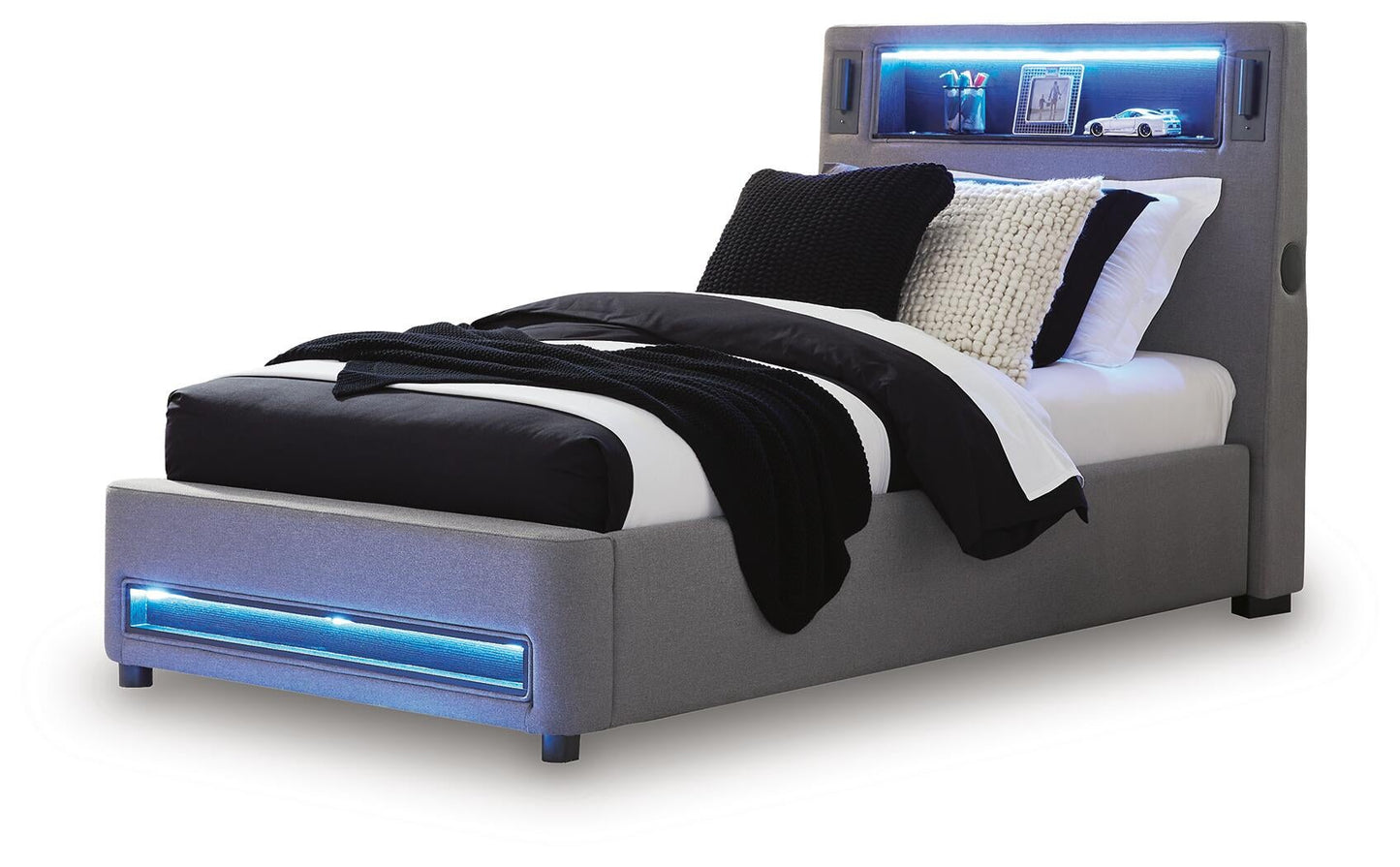 Verishaw  Upholstered Bed With Wireless Audio