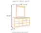 Huey Vineyard  Sleigh Headboard Bed With Mirrored Dresser