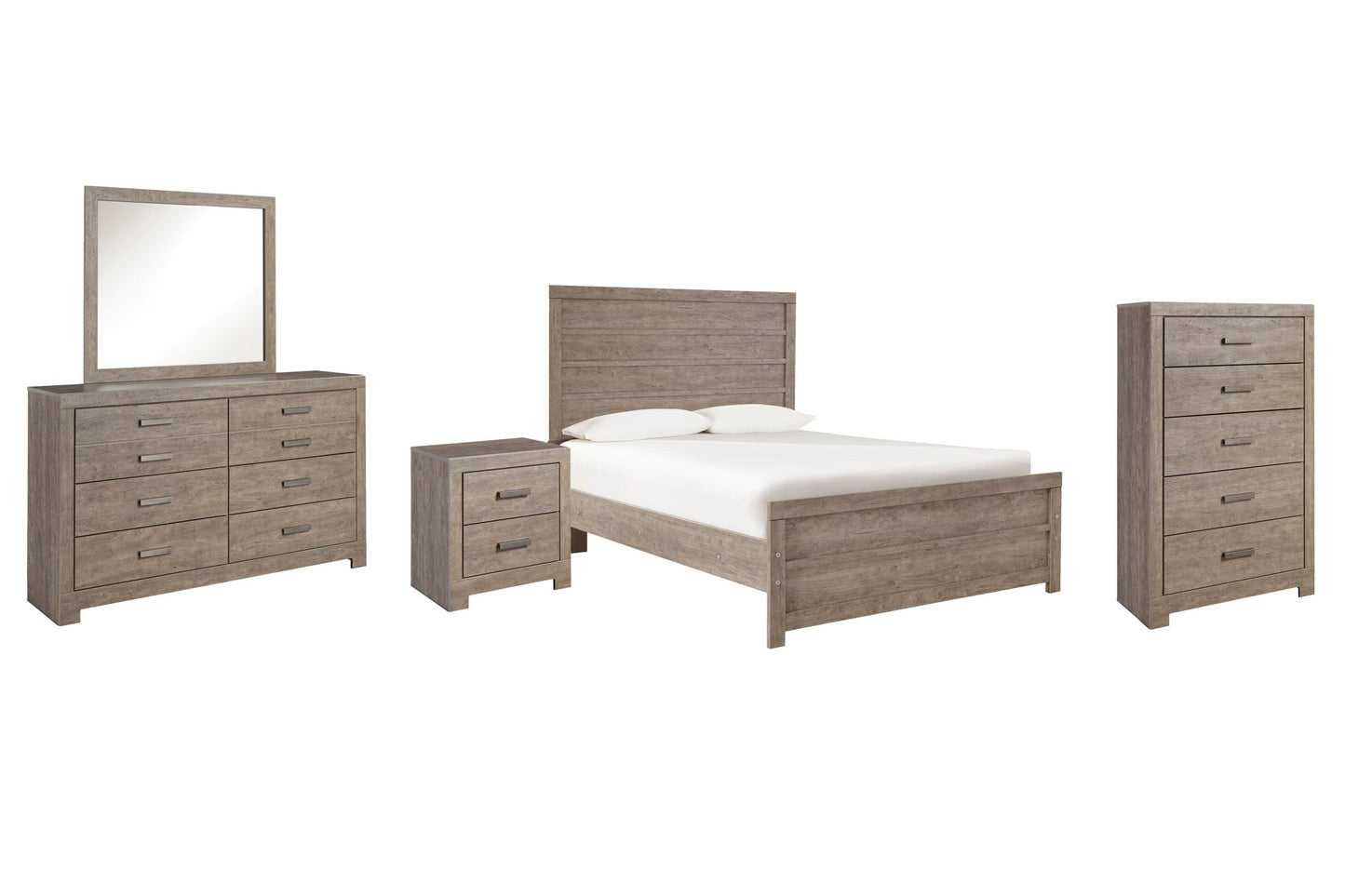Culverbach  Panel Bed, Dresser, Mirror, Chest And Nightstand