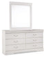 Anarasia  Sleigh Bed With Mirrored Dresser