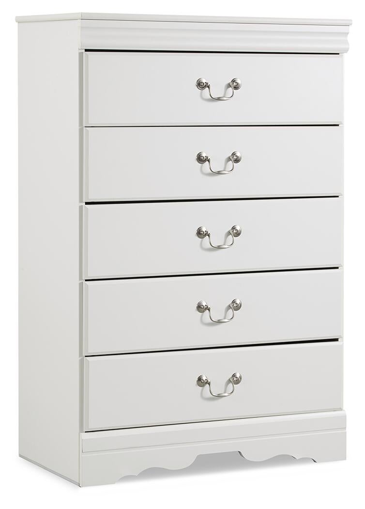 Anarasia  Sleigh Headboard, Dresser, Mirror, Chest And Nightstand