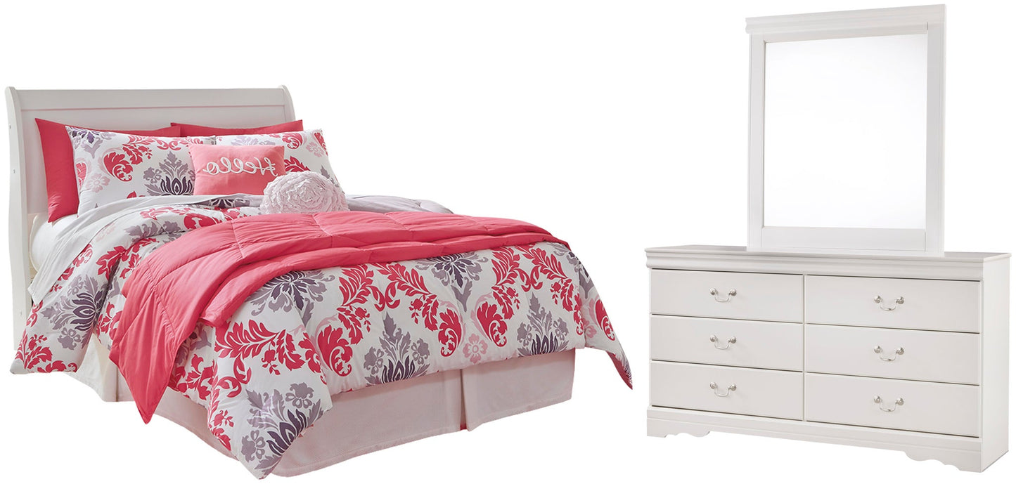 Anarasia  Sleigh Headboard, Dresser And Mirror