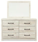 Cambeck  Panel Bed With 2 Storage Drawers With Mirrored Dresser