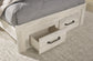 Cambeck  Panel Bed With 2 Storage Drawers With Mirrored Dresser