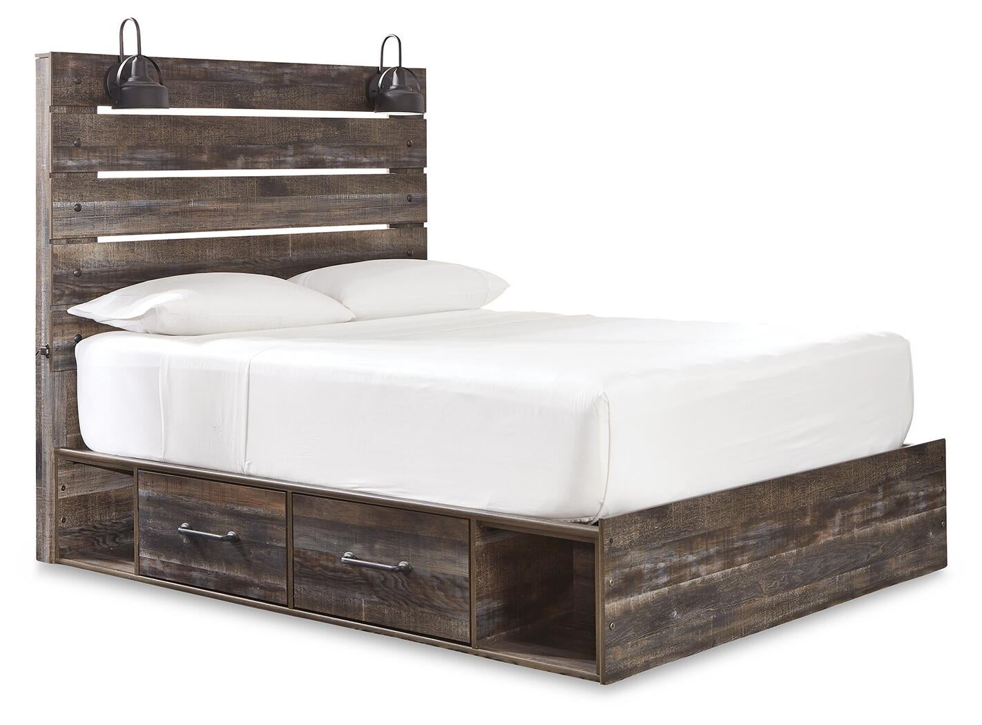 Drystan  Panel Bed With 4 Storage Drawers, Dresser, Mirror, Chest And Nightstand