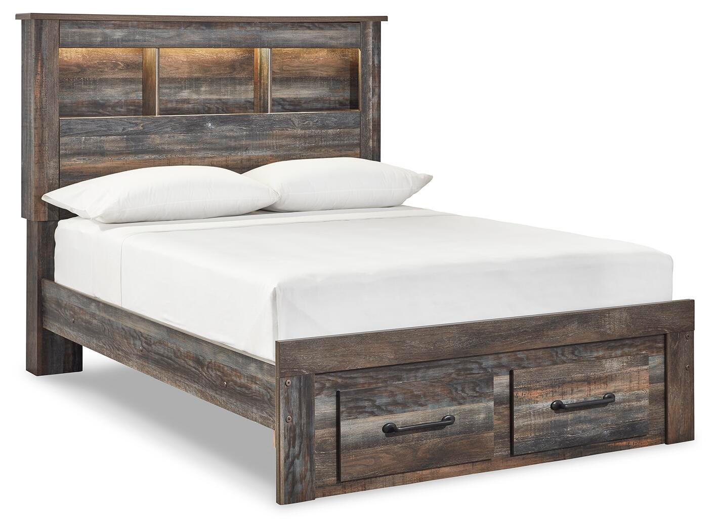 Drystan  Bookcase Bed With 2 Storage Drawers With Mirrored Dresser