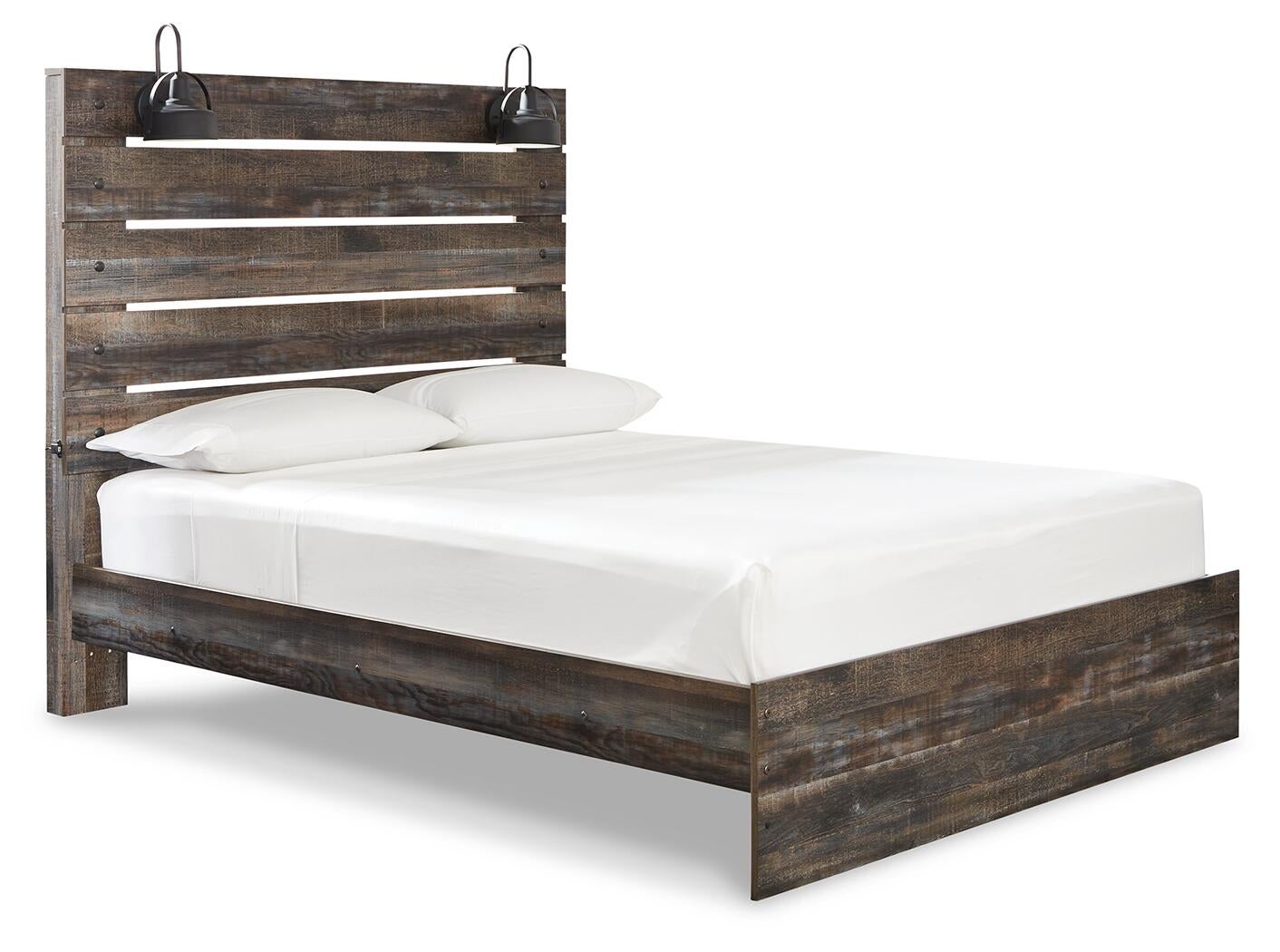 Drystan  Panel Bed With Mirrored Dresser