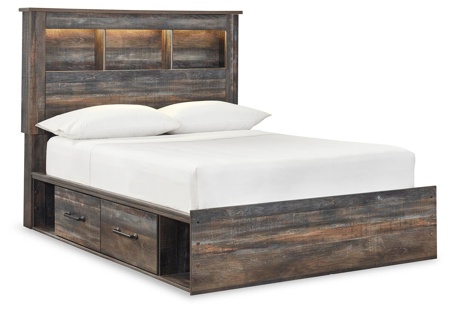 Drystan  Bookcase Bed With 2 Storage Drawers With Mirrored Dresser