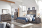 Drystan  Panel Bed With 2 Storage Drawers With Mirrored Dresser