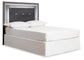 Lodanna /California King Upholstered Panel Headboard Bed With Mirrored Dresser, Chest And Nightstand