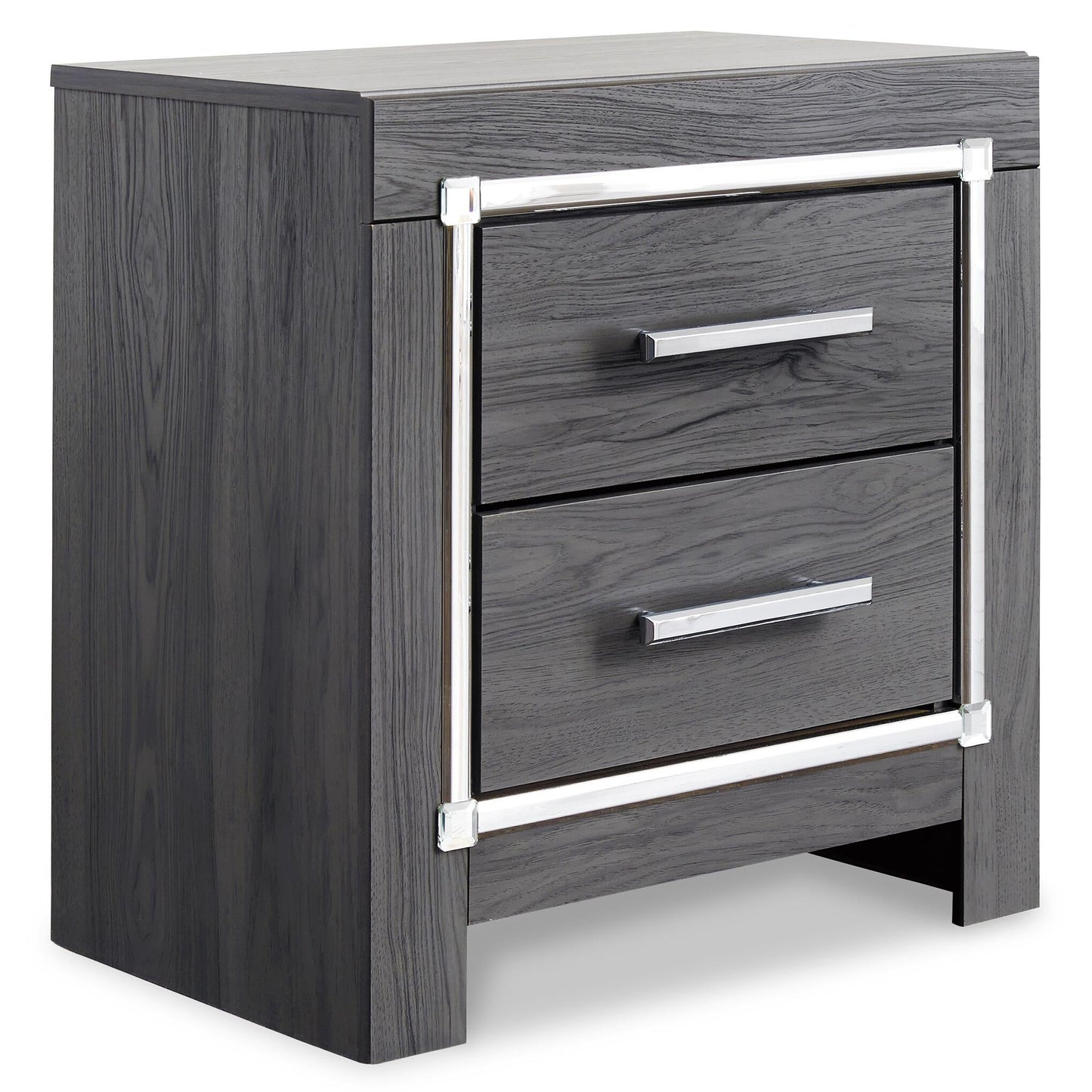 Lodanna /California King Upholstered Panel Headboard Bed With Mirrored Dresser, Chest And Nightstand