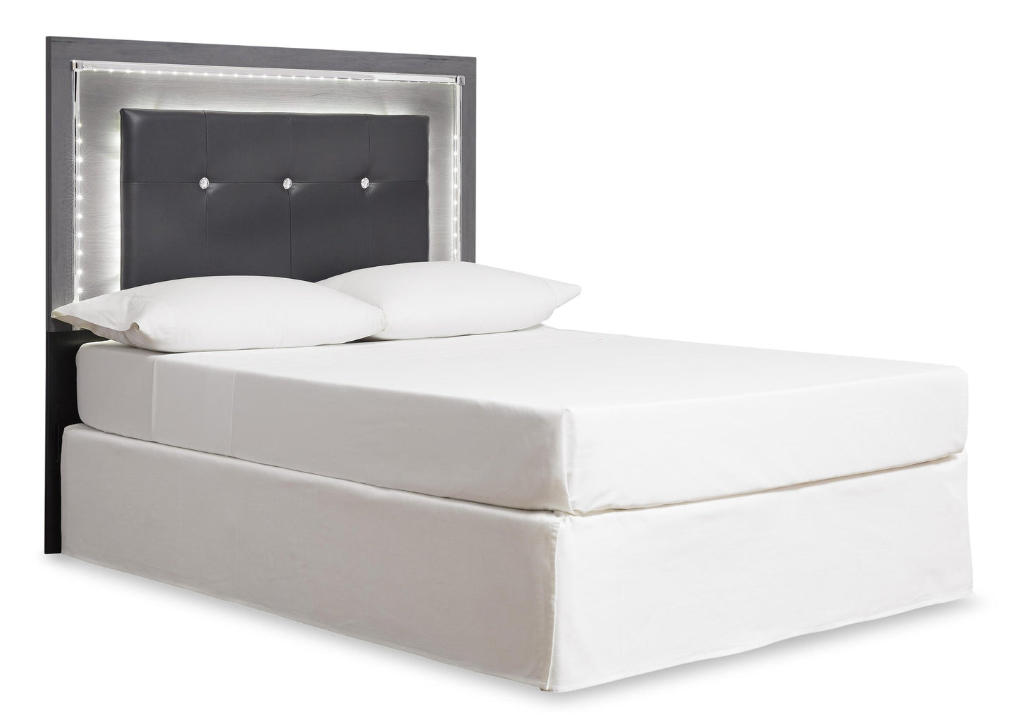 Lodanna / Upholstered Panel Headboard Bed With Mirrored Dresser, Chest And Nightstand