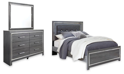 Lodanna  Panel Bed With Mirrored Dresser