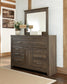 Juararo  Panel Bed With Mirrored Dresser