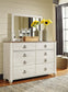 Willowton  Sleigh Bed With Mirrored Dresser, Chest And Nightstand