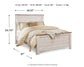 Willowton  Panel Bed With Mirrored Dresser