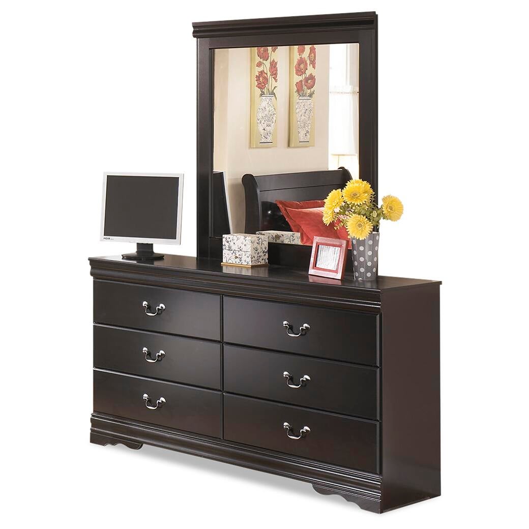 Huey Vineyard  Sleigh Headboard Bed With Mirrored Dresser, Chest And Nightstand