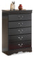 Huey Vineyard  Sleigh Headboard Bed With Mirrored Dresser, Chest And Nightstand