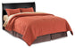 Huey Vineyard  Sleigh Headboard Bed With Mirrored Dresser, Chest And Nightstand