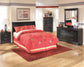 Huey Vineyard  Sleigh Headboard Bed With Mirrored Dresser, Chest And Nightstand