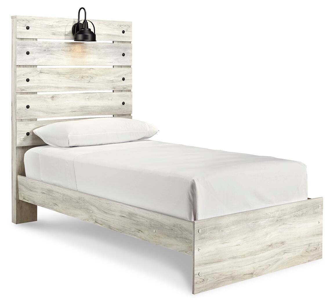 Cambeck  Panel Bed With Mirrored Dresser, Chest And Nightstand