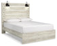 Cambeck  Panel Bed With Mirrored Dresser