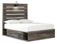 Drystan  Panel Bed With 4 Storage Drawers With Mirrored Dresser