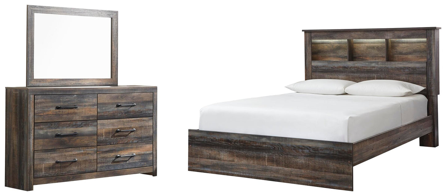 Drystan  Bookcase Bed With Mirrored Dresser