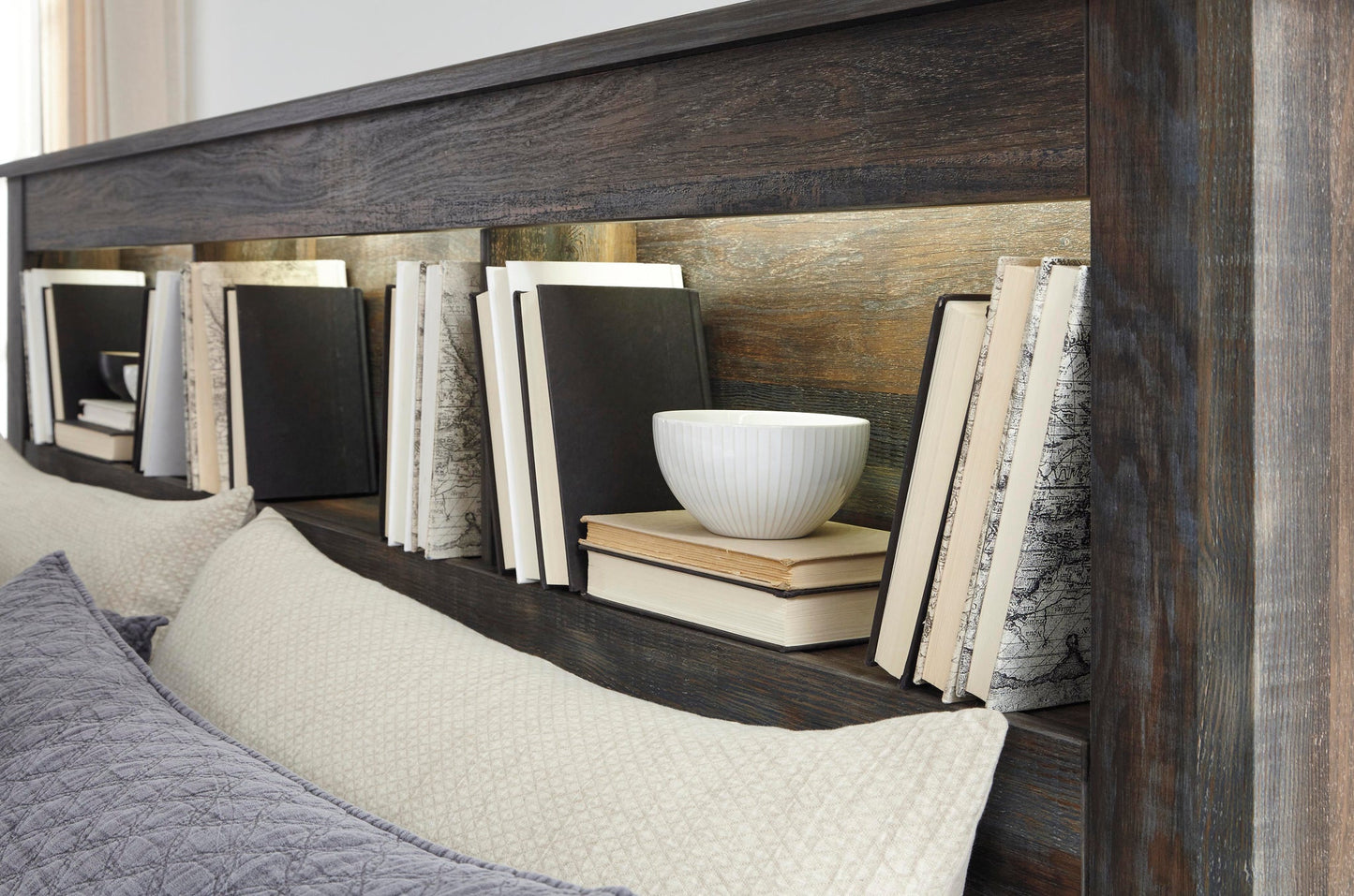 Drystan  Bookcase Bed With 2 Storage Drawers, Dresser, Mirror, Chest And Nightstand