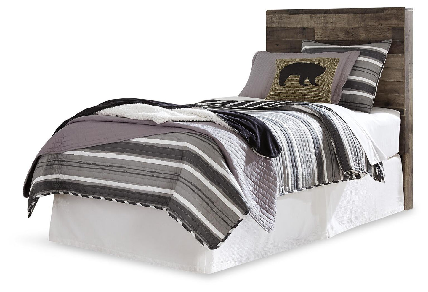 Derekson  Panel Headboard Bed With Mirrored Dresser, Chest And Nightstand