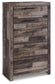 Derekson / Panel Headboard Bed With Mirrored Dresser, Chest And Nightstand