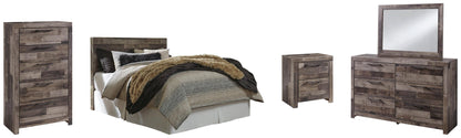 Derekson / Panel Headboard Bed With Mirrored Dresser, Chest And Nightstand