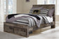 Derekson  Panel Bed With 2 Storage Drawers With Mirrored Dresser, Chest And Nightstand