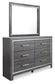 Lodanna  Upholstered Panel Headboard Bed With Mirrored Dresser, Chest And Nightstand