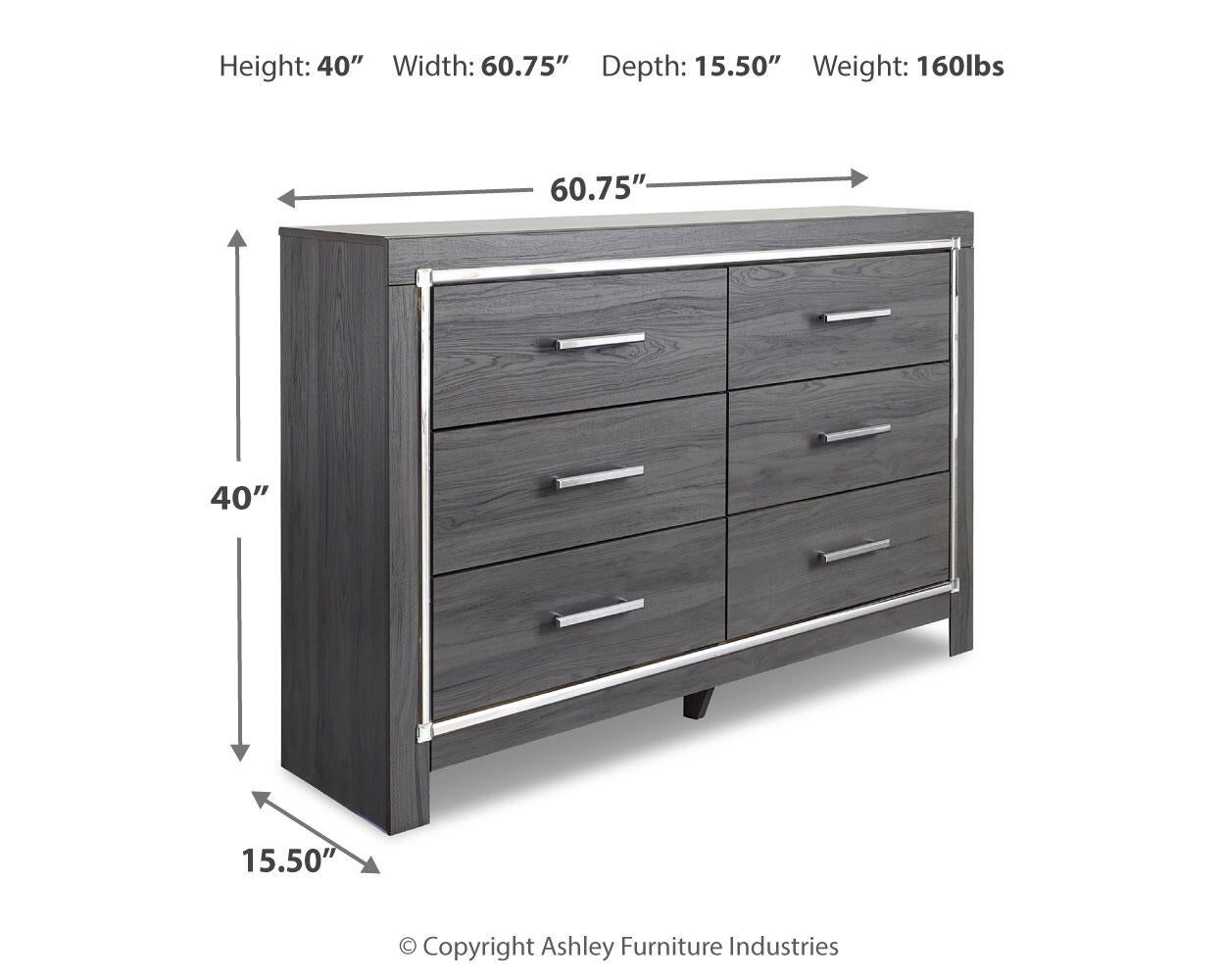 Lodanna  Panel Bed With Mirrored Dresser