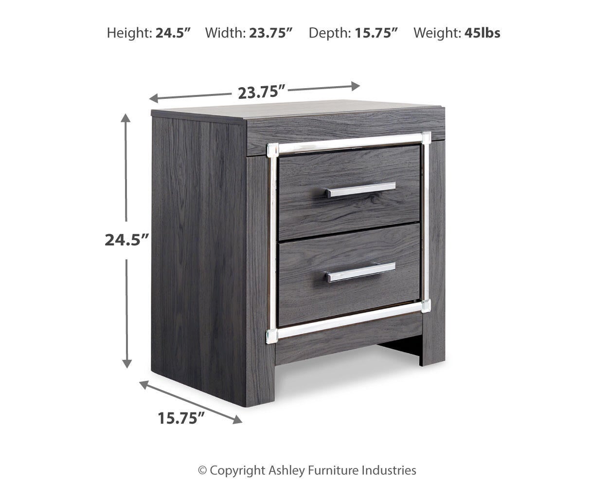 Lodanna  Panel Bed With 2 Storage Drawers With Mirrored Dresser, Chest And Nightstand