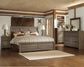 Juararo /California King Panel Headboard Bed With Mirrored Dresser
