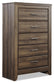 Juararo  Panel Bed With Mirrored Dresser, Chest And Nightstand