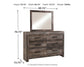 Wynnlow  Crossbuck Panel Bed With Mirrored Dresser
