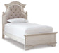 Realyn  Panel Bed With Mirrored Dresser